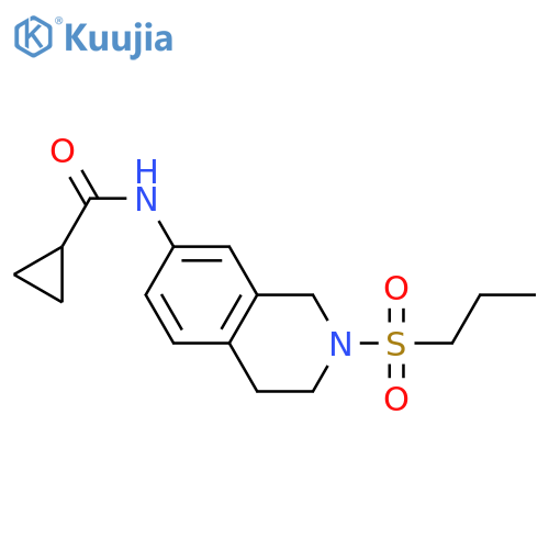 N-2-(propane-1-sulfonyl)-1,2,3,4-tetrahydroisoquinolin-7-ylcyclopropanecarboxamide structure