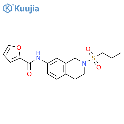 N-2-(propane-1-sulfonyl)-1,2,3,4-tetrahydroisoquinolin-7-ylfuran-2-carboxamide structure