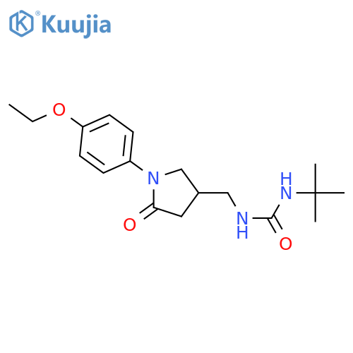 3-tert-butyl-1-{1-(4-ethoxyphenyl)-5-oxopyrrolidin-3-ylmethyl}urea structure