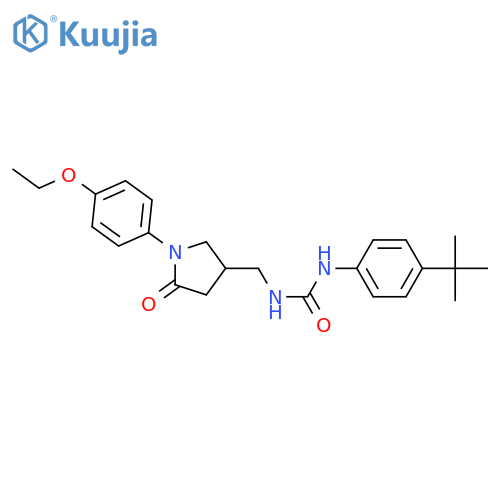 1-(4-tert-butylphenyl)-3-{1-(4-ethoxyphenyl)-5-oxopyrrolidin-3-ylmethyl}urea structure