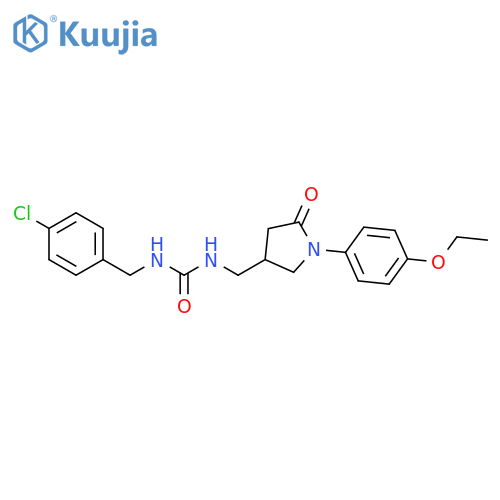 1-(4-chlorophenyl)methyl-3-{1-(4-ethoxyphenyl)-5-oxopyrrolidin-3-ylmethyl}urea structure