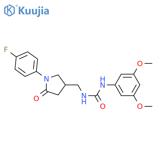 1-(3,5-dimethoxyphenyl)-3-{1-(4-fluorophenyl)-5-oxopyrrolidin-3-ylmethyl}urea structure