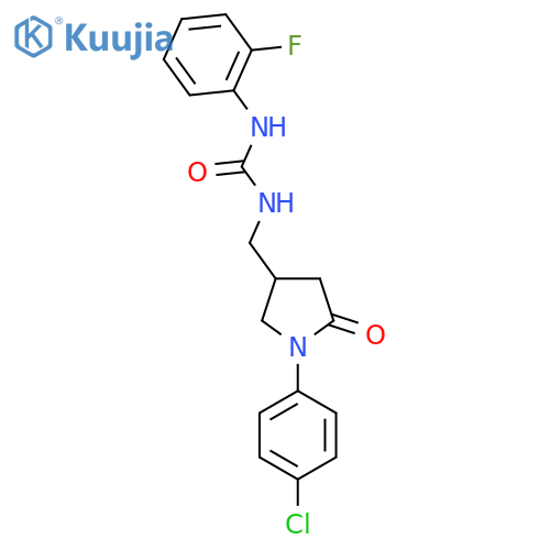 3-{1-(4-chlorophenyl)-5-oxopyrrolidin-3-ylmethyl}-1-(2-fluorophenyl)urea structure