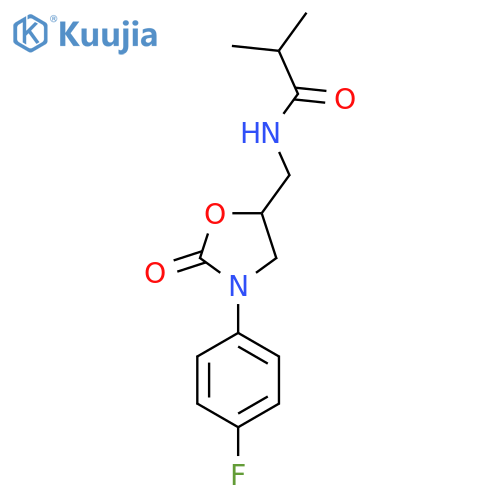 N-{3-(4-fluorophenyl)-2-oxo-1,3-oxazolidin-5-ylmethyl}-2-methylpropanamide structure