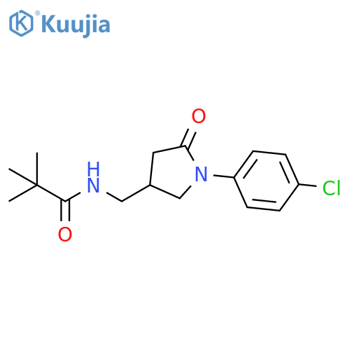 N-{1-(4-chlorophenyl)-5-oxopyrrolidin-3-ylmethyl}-2,2-dimethylpropanamide structure