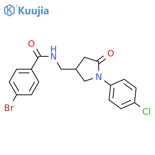 4-bromo-N-{1-(4-chlorophenyl)-5-oxopyrrolidin-3-ylmethyl}benzamide structure