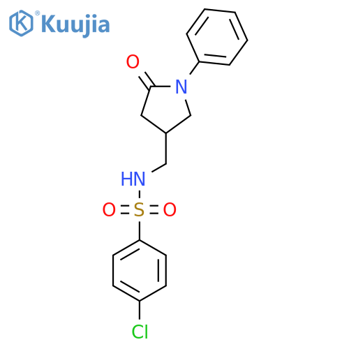4-chloro-N-(5-oxo-1-phenylpyrrolidin-3-yl)methylbenzene-1-sulfonamide structure