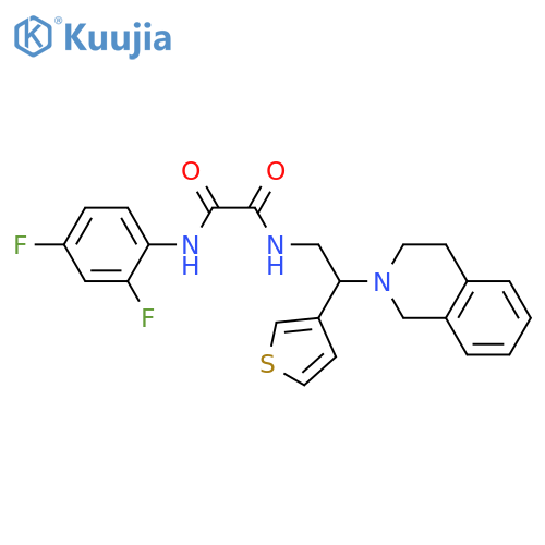N'-(2,4-difluorophenyl)-N-2-(1,2,3,4-tetrahydroisoquinolin-2-yl)-2-(thiophen-3-yl)ethylethanediamide structure
