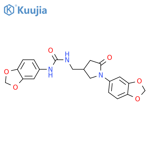 1-(2H-1,3-benzodioxol-5-yl)-3-{1-(2H-1,3-benzodioxol-5-yl)-5-oxopyrrolidin-3-ylmethyl}urea structure