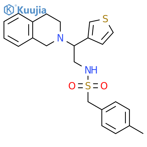 1-(4-methylphenyl)-N-2-(1,2,3,4-tetrahydroisoquinolin-2-yl)-2-(thiophen-3-yl)ethylmethanesulfonamide structure