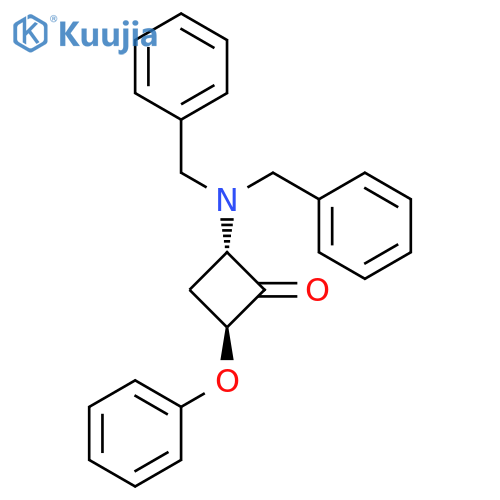 Cyclobutanone, 2-[bis(phenylmethyl)amino]-4-phenoxy-, trans- structure