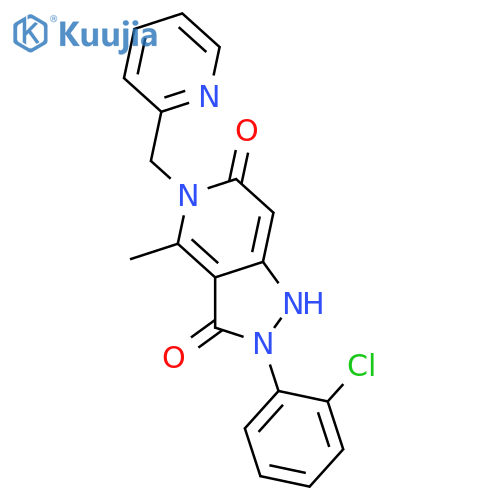 2-(2-Chlorophenyl)-4-methyl-5-(pyridin-2-ylmethyl)-1H-pyrazolo4,3-cpyridine-3,6(2H,5H)-dione structure