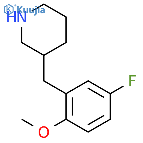 3-(5-fluoro-2-methoxyphenyl)methylpiperidine structure