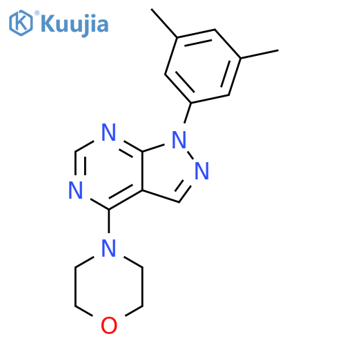 4-1-(3,5-dimethylphenyl)-1H-pyrazolo3,4-dpyrimidin-4-ylmorpholine structure