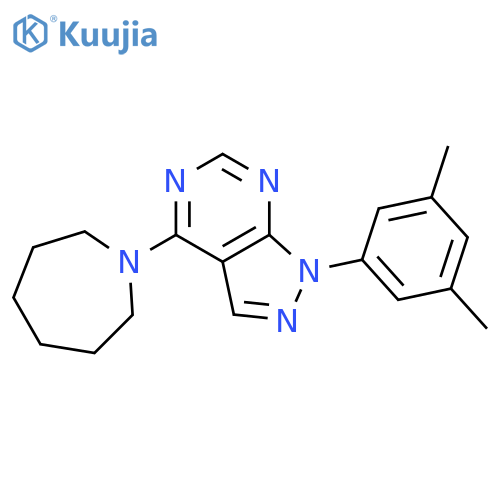 1-1-(3,5-dimethylphenyl)-1H-pyrazolo3,4-dpyrimidin-4-ylazepane structure