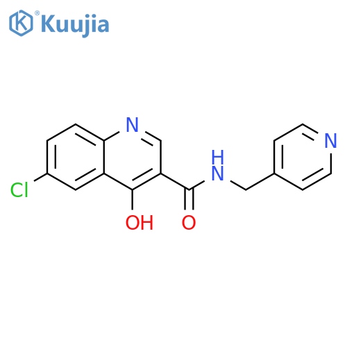 6-chloro-4-hydroxy-N-(pyridin-4-yl)methylquinoline-3-carboxamide structure