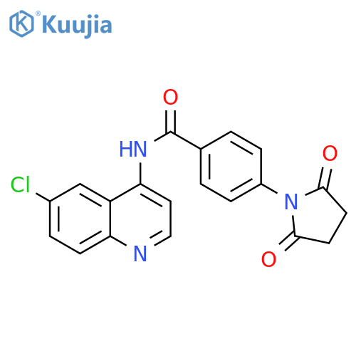 N-(6-chloroquinolin-4-yl)-4-(2,5-dioxopyrrolidin-1-yl)benzamide structure