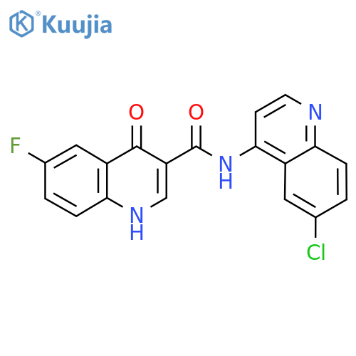 N-(6-chloroquinolin-4-yl)-6-fluoro-4-hydroxyquinoline-3-carboxamide structure
