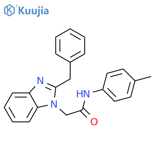 2-(2-benzyl-1H-1,3-benzodiazol-1-yl)-N-(4-methylphenyl)acetamide structure