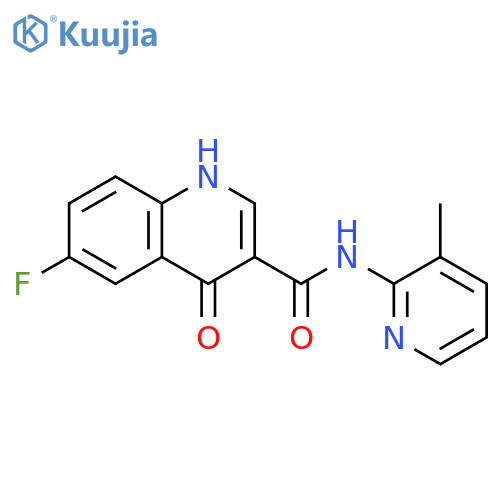 6-fluoro-4-hydroxy-N-(3-methylpyridin-2-yl)quinoline-3-carboxamide structure
