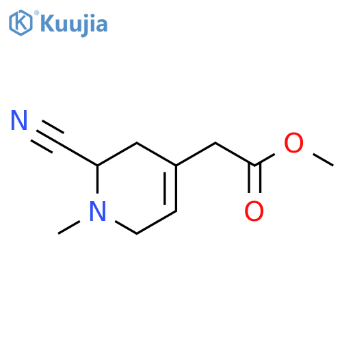 Methyl 2-cyano-1,2,3,6-tetrahydro-1-methyl-4-pyridineacetate structure