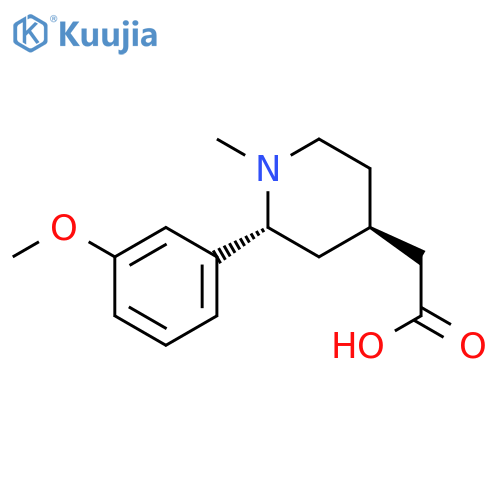 4-Piperidineacetic acid, 2-(3-methoxyphenyl)-1-methyl-, trans- structure