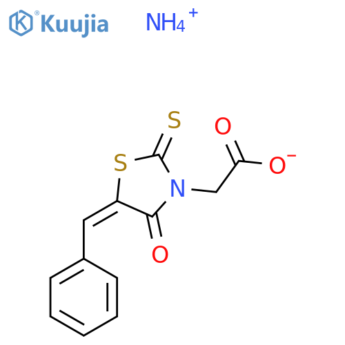 5-Benzylidene-4-oxo-2-thioxothiazolidine-3-acetic acid ammonium salt structure