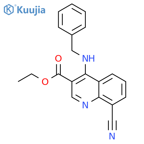 ethyl 4-(benzylamino)-8-cyanoquinoline-3-carboxylate structure