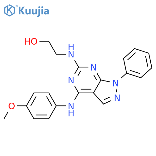 2-({4-(4-methoxyphenyl)amino-1-phenyl-1H-pyrazolo3,4-dpyrimidin-6-yl}amino)ethan-1-ol structure
