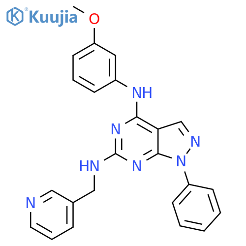 N4-(3-methoxyphenyl)-1-phenyl-N6-(pyridin-3-yl)methyl-1H-pyrazolo3,4-dpyrimidine-4,6-diamine structure