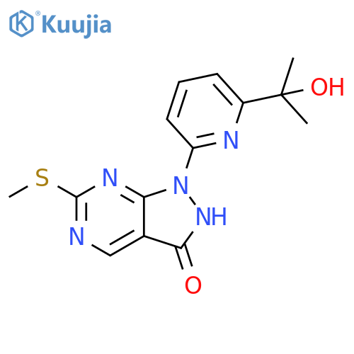 3H-Pyrazolo[3,4-d]pyrimidin-3-one, 1,2-dihydro-1-[6-(1-hydroxy-1-methylethyl)-2-pyridinyl]-6-(methylthio)- structure