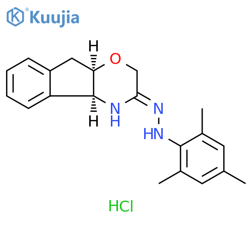 Indeno[2,1-b]-1,4-oxazin-3(2H)-one, 4,4a,9,9a-tetrahydro-, 2-(2,4,6-trimethylphenyl)hydrazone, hydrochloride (1:1), (3Z,4aS,9aR)- structure