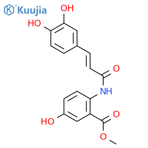methyl 2-[3-(3,4-dihydroxyphenyl)prop-2-enoylamino]-5-hydroxybenzoate structure