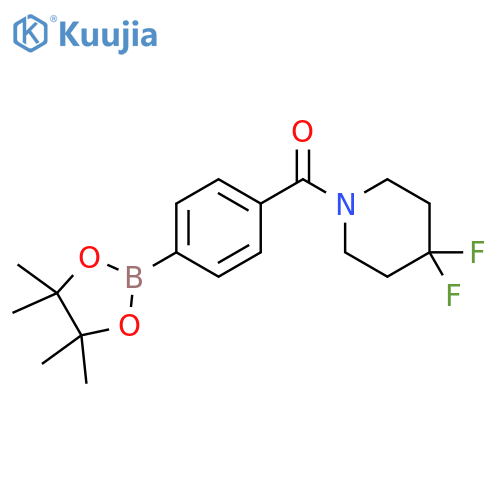 (4,4-Difluoropiperidin-1-yl)(4-(4,4,5,5-tetramethyl-1,3,2-dioxaborolan-2-yl)phenyl)methanone structure