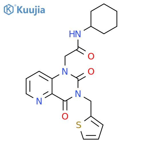 N-cyclohexyl-2-{2,4-dioxo-3-(thiophen-2-yl)methyl-1H,2H,3H,4H-pyrido3,2-dpyrimidin-1-yl}acetamide structure