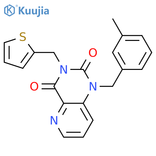 1-(3-methylphenyl)methyl-3-(thiophen-2-yl)methyl-1H,2H,3H,4H-pyrido3,2-dpyrimidine-2,4-dione structure