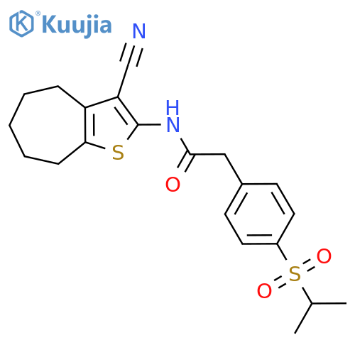 N-{3-cyano-4H,5H,6H,7H,8H-cycloheptabthiophen-2-yl}-2-4-(propane-2-sulfonyl)phenylacetamide structure