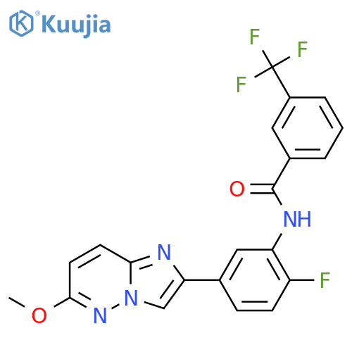 N-(2-fluoro-5-{6-methoxyimidazo1,2-bpyridazin-2-yl}phenyl)-3-(trifluoromethyl)benzamide structure