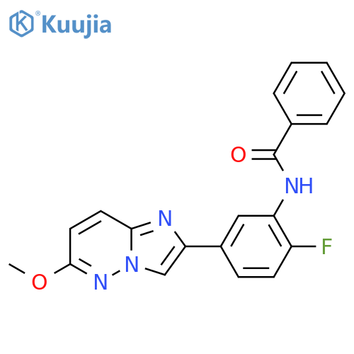N-(2-fluoro-5-{6-methoxyimidazo1,2-bpyridazin-2-yl}phenyl)benzamide structure
