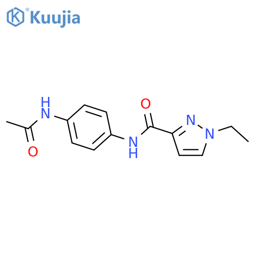N-[4-(acetylamino)phenyl]-1-ethyl-1H-pyrazole-3-carboxamide structure