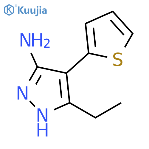 3-ethyl-4-(thiophen-2-yl)-1H-pyrazol-5-amine structure