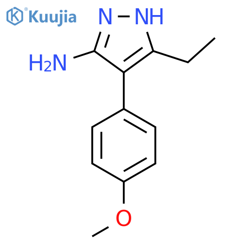 5-Ethyl-4-(4-methoxy-phenyl)-2H-pyrazol-3-ylamine structure
