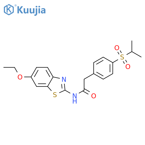 N-(6-ethoxy-1,3-benzothiazol-2-yl)-2-4-(propane-2-sulfonyl)phenylacetamide structure