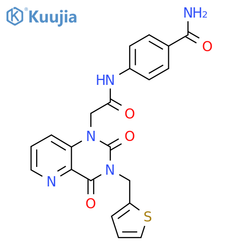 4-(2-{2,4-dioxo-3-(thiophen-2-yl)methyl-1H,2H,3H,4H-pyrido3,2-dpyrimidin-1-yl}acetamido)benzamide structure