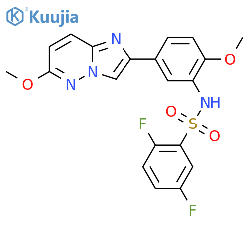 2,5-difluoro-N-(2-methoxy-5-{6-methoxyimidazo1,2-bpyridazin-2-yl}phenyl)benzene-1-sulfonamide structure
