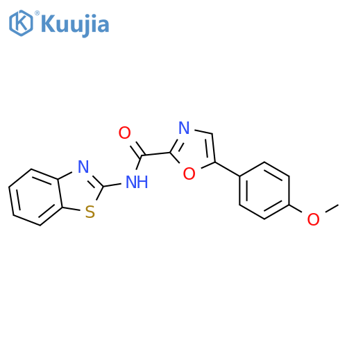 N-(1,3-benzothiazol-2-yl)-5-(4-methoxyphenyl)-1,3-oxazole-2-carboxamide structure