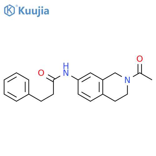 N-(2-acetyl-1,2,3,4-tetrahydroisoquinolin-7-yl)-3-phenylpropanamide structure