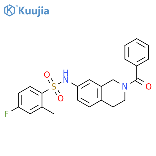 N-(2-benzoyl-1,2,3,4-tetrahydroisoquinolin-7-yl)-4-fluoro-2-methylbenzene-1-sulfonamide structure