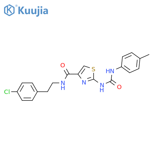 N-2-(4-chlorophenyl)ethyl-2-{(4-methylphenyl)carbamoylamino}-1,3-thiazole-4-carboxamide structure