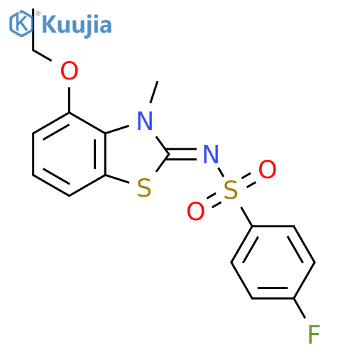 N-(2Z)-4-ethoxy-3-methyl-2,3-dihydro-1,3-benzothiazol-2-ylidene-4-fluorobenzene-1-sulfonamide structure